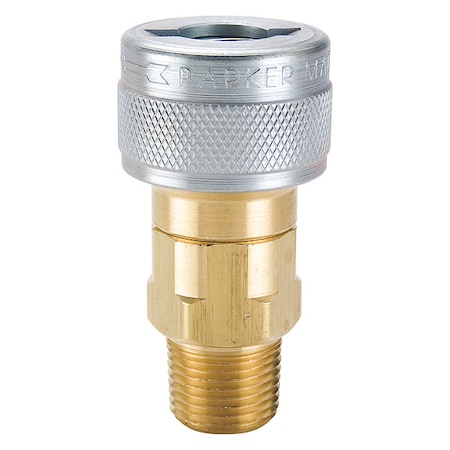 Quick Connect Hose Coupling, Push-to-Connect Lock, 3/8-18 Thread Size