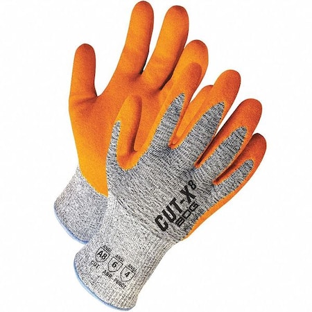 Grey HPPE Cut Resistant Orange Sandy Nitrle Palm, Size L (9)