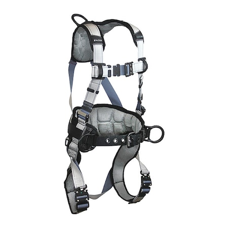 Full Body Harness, Vest Style, XL, Polyester, Silver