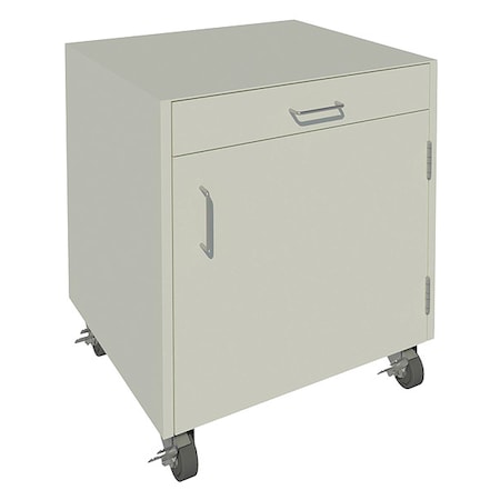 Mobile Cabinet,27-1/4 H,Pearl White