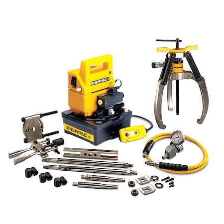 LGHMS310EB, 10 Ton, 3 Jaw, Hydraulic Lock-Grip Master Puller Set With Electric Pump, 115V