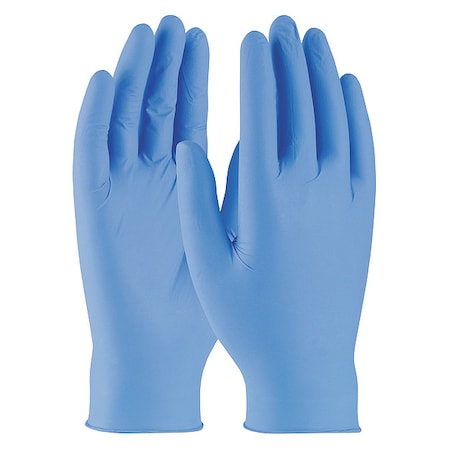 Disposable Nitrile Glove, Powder Free, Textured Fingertips, 3 Mil, Blue, XL, 100 Pairs