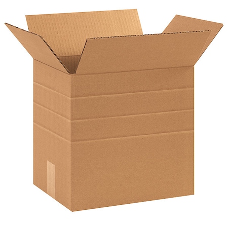 Multi-Depth Corrugated Boxes, 12 1/4 X 9 1/4 X 12, Kraft, 25/Bundle