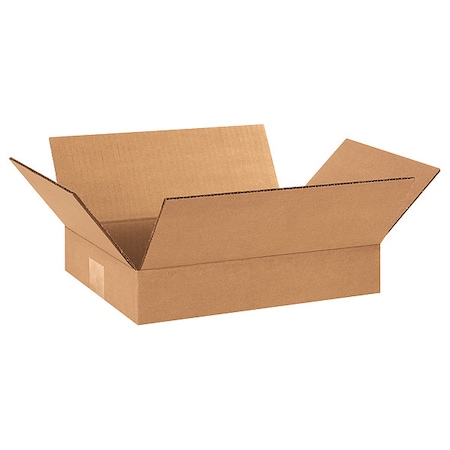 Flat Corrugated Boxes, 12 X 9 X 2, Kraft, 25/Bundle