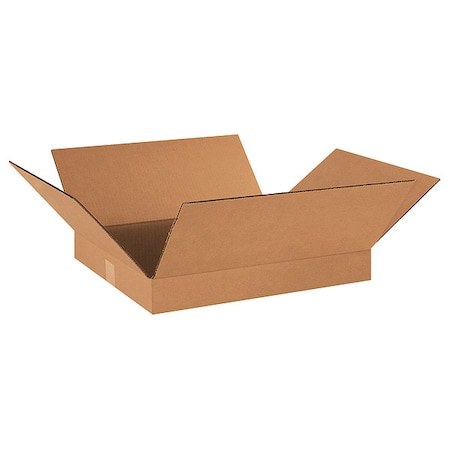 Flat Corrugated Boxes, 18 X 16 X 2, Kraft, 25/Bundle