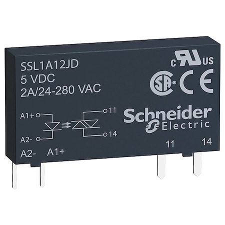 Solid State Relay, 3 To 12VAC, 2A, Pins