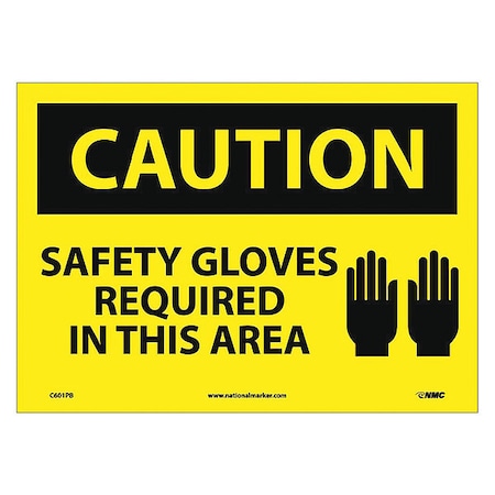 Caution Safety Gloves Required In This Area Sign