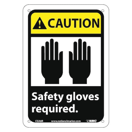 Caution Safety Gloves Required Sign