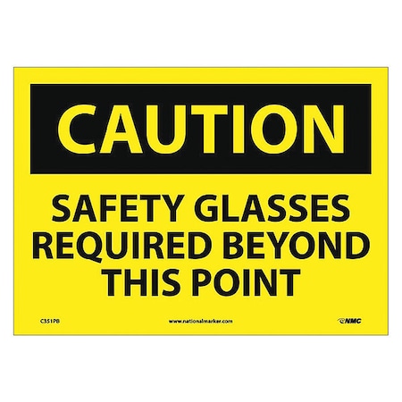 Caution Safety Glasses Required Beyond This Point Sign