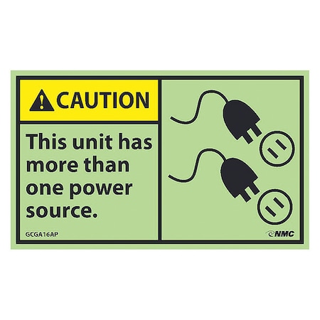 Caution This Unit Has More Than One Power Source Label, Pk5, GCGA16AP