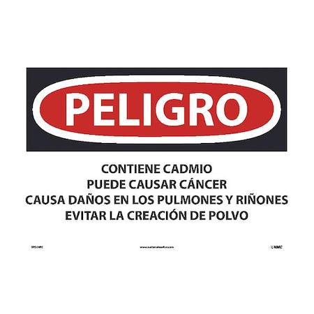 Contains Cadmium May Cause Cancer Sign - Spanish, SPD29PC