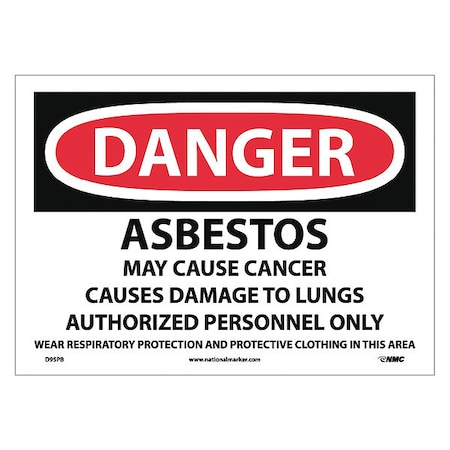 Danger Asbestos Sign, D95PB