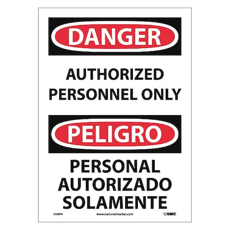 Danger Authorized Personnel Only Sign - Bilingual, ESD9PB