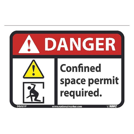 Danger Confined Space Permit Required, DGA81P