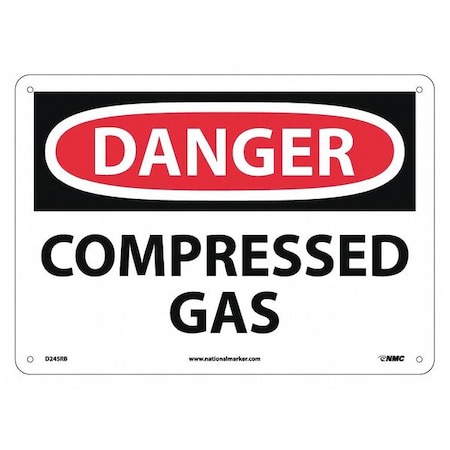 Danger Compressed Gas Sign, D245RB
