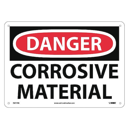 Danger Corrosive Material Sign, D671RB