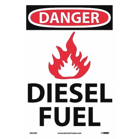 Danger Diesel Fuel Sign, D644RB
