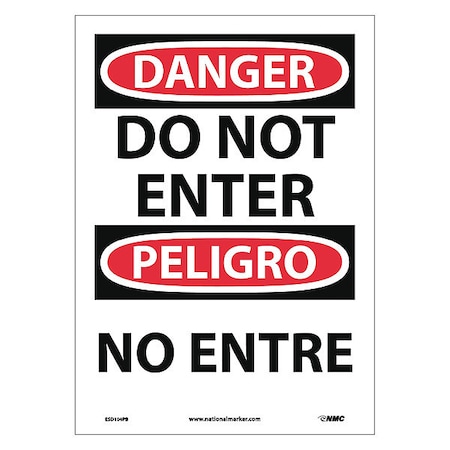 Danger Do Not Enter Sign - Bilingual, ESD104PB