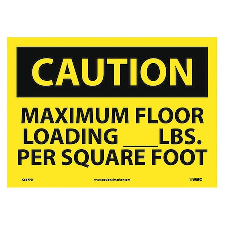 Caution Maximum Floor Loading Sign, C557PB