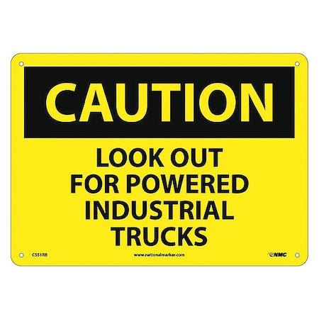 Caution Look Out For Trucks Sign, C551RB