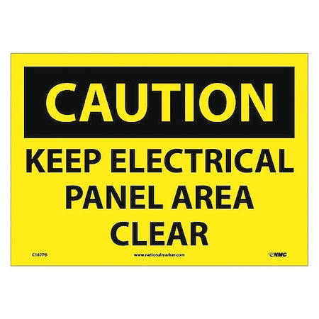 Caution Keep Electrical Panel Area Clear Sign, C167PB