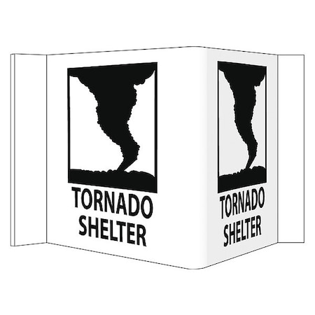 Tornado Shelter 3-View Sign