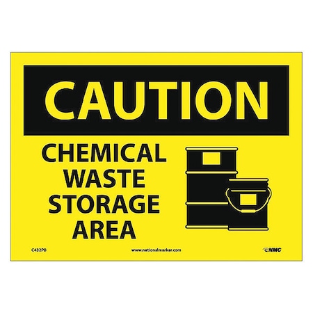 Caution Chemical Waste Storage Area Sign, C432PB