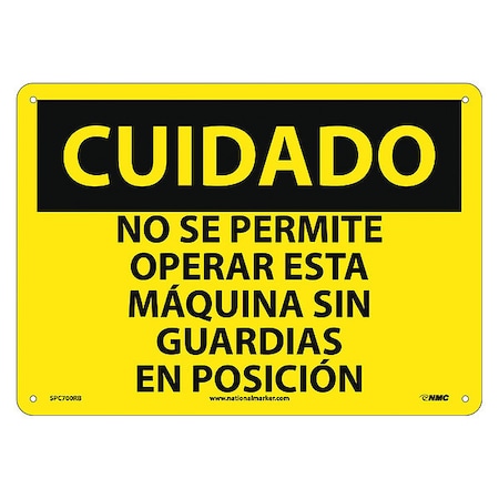 Caution Chock Wheels Sign - Spanish, SPC700RB