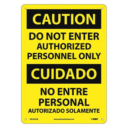 Caution Do Not Enter Authorized Personnel Only - Bilingual, ESC452AB