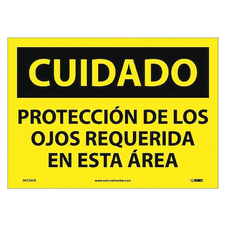 Caution Eye Protection Required Sign - Spanish