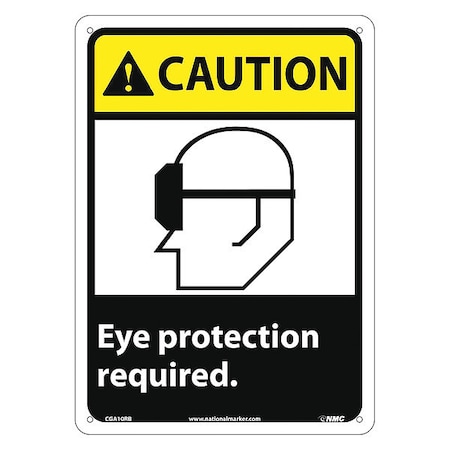 Caution Eye Protection Required Sign