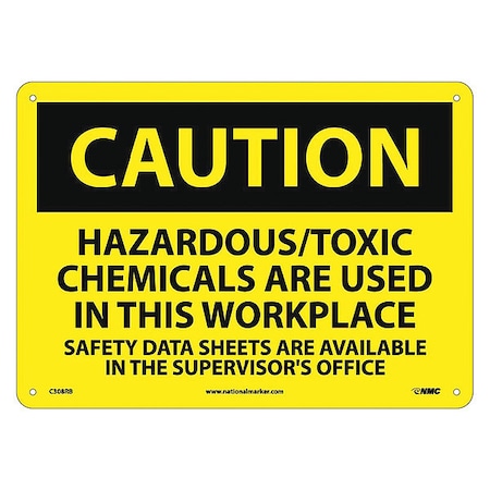 Caution Hazardous/Toxic Chemicals In Use Sign, C308RB