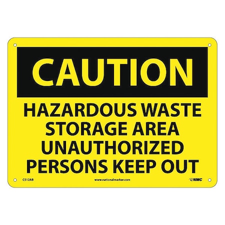 Caution Hazardous Waste Storage Area Sign, C512AB