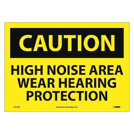 Caution High Noise Area Wear Hearing Protection Sign