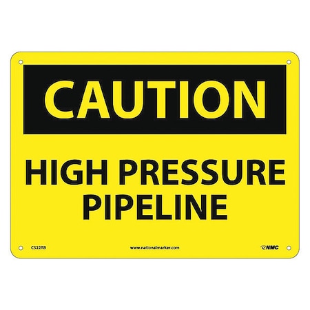 Caution High Pressure Pipeline Sign, C522RB