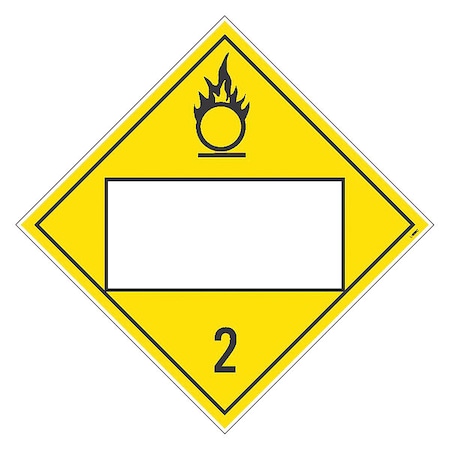 Blank Placard Sign, 2 Gases, Poison, Flammable/Non-Flammable, Pk10