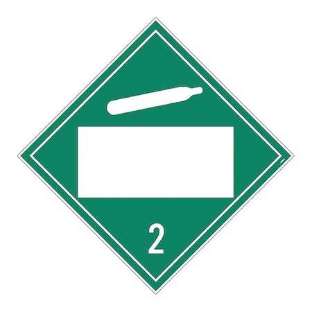 Blank Placard Sign, 2 Gases, Poison, Flammable/Non-Flammable, Pk50, Background Color: White On Green