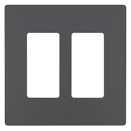 Rocker Wall Plate, Number Of Gangs: 2 Plastic, Smooth Finish, Gray