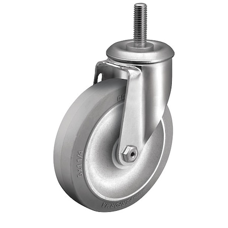 4 X 1-1/4 Non-Marking Rubber Performa (Flat) Swivel Caster, No Brake, Loads Up To 300 Lb