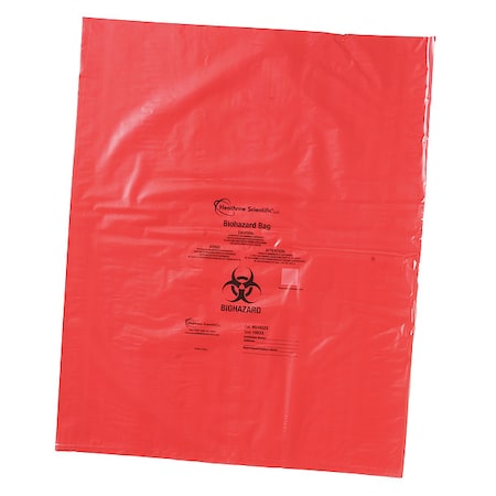 Biohazard Bags,5 Gal,Red,PK200