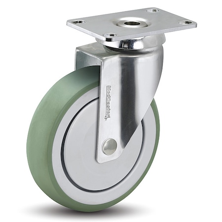 6 X 1-1/4 Non-Marking Anti-Microbial Tpr Swivel Caster, No Brake, Loads Up To 260 Lb