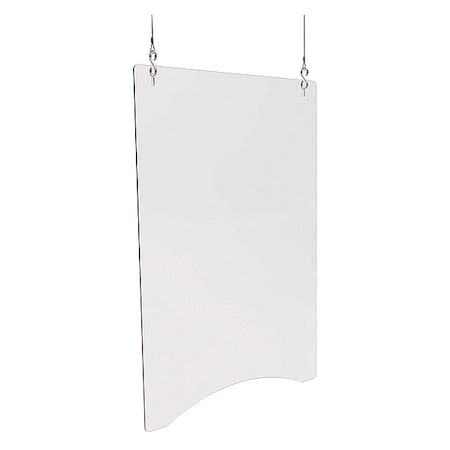 Sneeze Guard, Polycarbonate, Clear, Height: 35 3/4 In