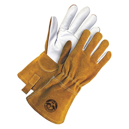 Gander TIG Welding Glove Split Cow Back Grain Goatskin Palm, Size S