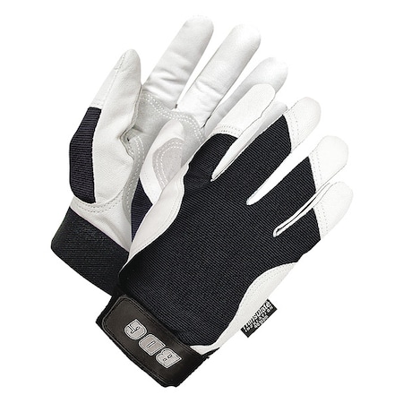 Mechanics Gloves, Black/White, Reinforced