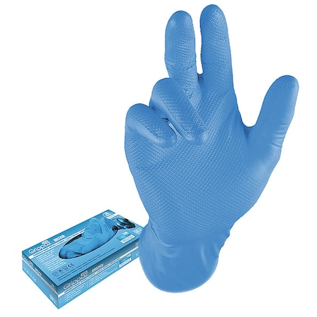 Disposable Gloves, Nitrile, Blue, 50 PK