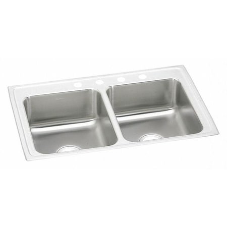 Lustertone Sink,SS,LR33190, Drop-In Mount, 0 Hole, Lustrous Satin Finish