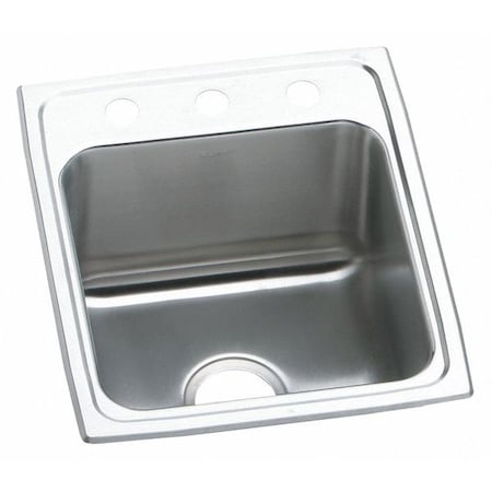 Sink, Drop-In Mount, 1 Hole, Lustrous Satin Finish