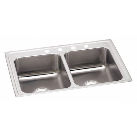 Sink, Drop-In Mount, 3 Hole, Lustrous Satin Finish