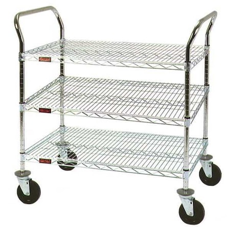Utility Cart, 3 Shelves, 500 Lb