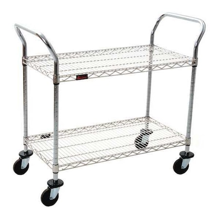 Utility Cart, 2 Shelves, 500 Lb